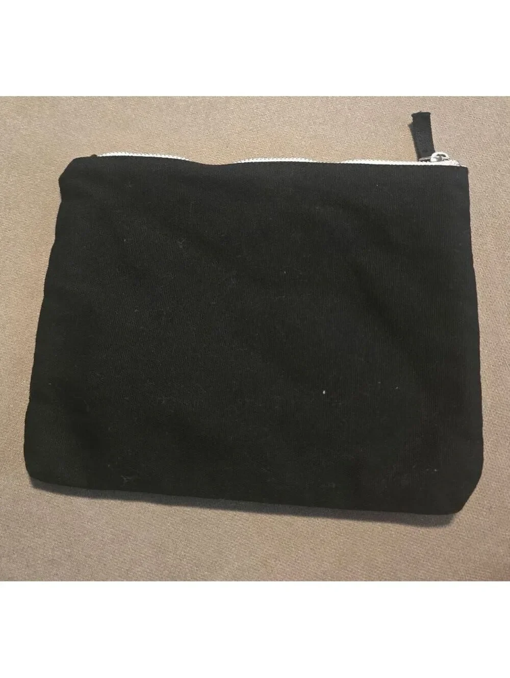 Black Canvas Zipper Pouch with 'This Mom Runs on Mascara, Wine and Amazon Prime'